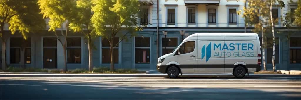 Master Auto Glass service van on the street